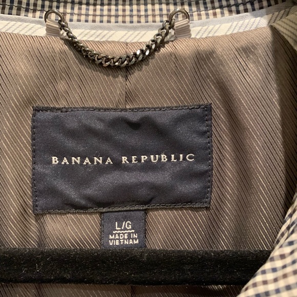 Banana Republic Spring Short Trenchcoat Check water resistant material - Picture 2 of 2